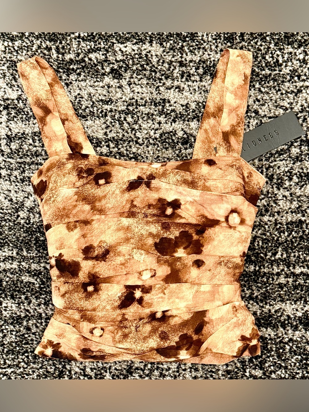 LIONESS || Cobain Corset Top in Chocolate Floral - SZ XS ✨NWT✨
